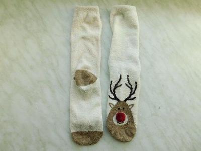 Krásné teplé hebké pružné ponožky na doma, dél.chodidla 25 cm
