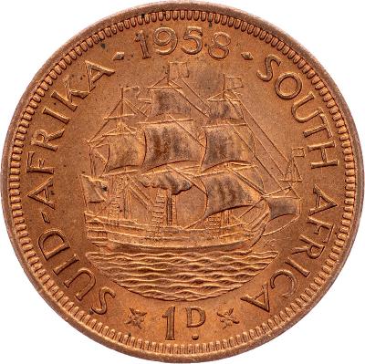 (E-10221), Jihoafrická republika, 1 Penny 1958, Pretoria