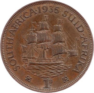 (E-10217), Jihoafrická republika, 1 Penny 1935, Pretoria