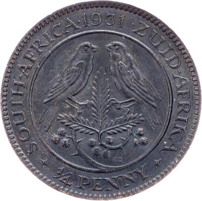 (E-10208), Jihoafrická republika, 1/4 Penny 1931, Pretoria