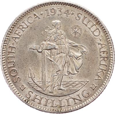 (E-10209), Jihoafrická republika, 1 Shilling 1934, Pretoria