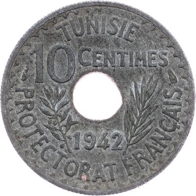 (E-10061), Tunis, 10 Centimes 1942, Paříž