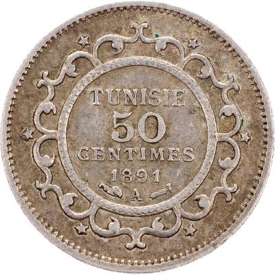 (E-10066), Tunis, 50 Centimes 1891, Paříž