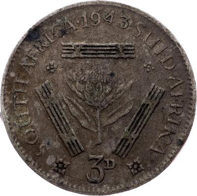 (E-6858), Jižní Afrika, 3 Pence 1943