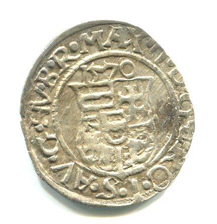 UHRY. Maximilián II. Denár 1570/KB. - Zberateľstvo