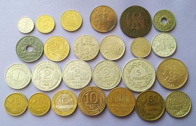 Francie Lot 25 ks mincí každá jiná