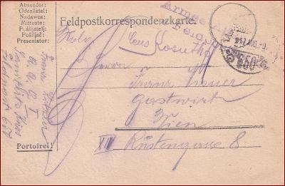 RU 1917 Feldpost nr. 650 * Feldpostkarte, razítko, regiment * F207