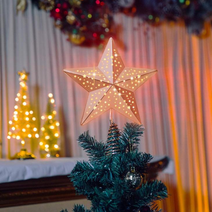 Hviezda na vianočný stromček, 25 LED/ rose gold/ Od 1Kč |130| - Dom a záhrada