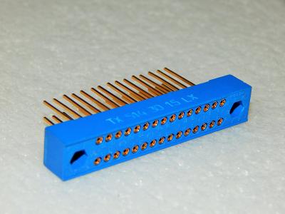 Konektor FRB 30 pinů, samice, přímé vývody ovíjecí, TX 514 30 15 TESLA