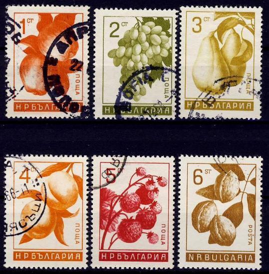 Bulharsko 1965 ʘ/Mi. 1565-70 , komplet , ovocie , /BL/ - Známky