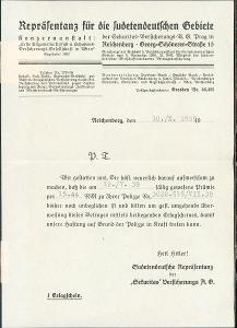 12B1507 Úrazová pojišťovna Liberec - výzva k platbě 1939