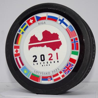 KUP TEĎ ✅️ HOKEJ IIHF puk MS 2021 Riga LOTYŠŠKO / NATIONS plechov.logo