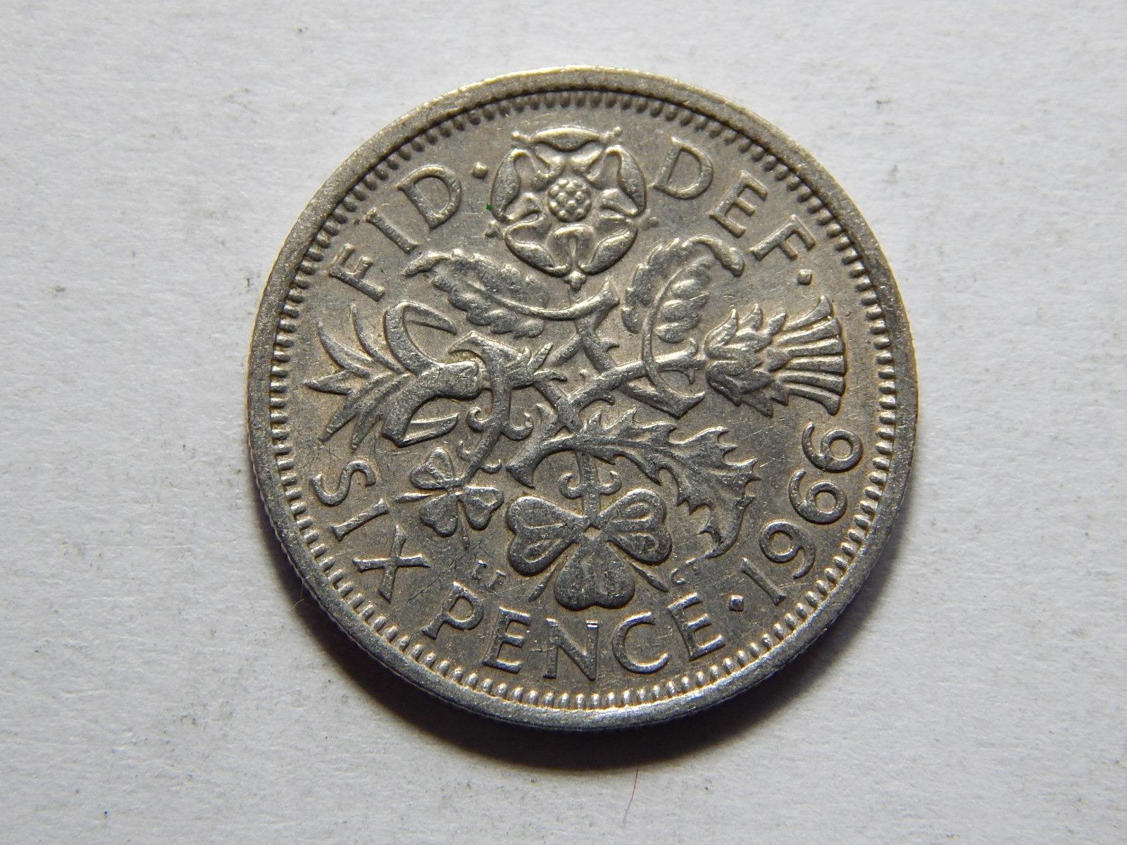 Anglicko 6 Pence 1966 XF č24347 - Numizmatika