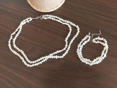 Luxusní barokní říční perly, set - náhrdelník, náramek - Z DĚDICTVÍ