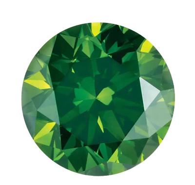 2ks Přírodní Diamant Fancy zářivě zelený VS-I1