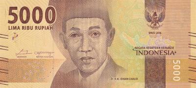 5000. Rupiah- Indonesia-2016. UNC !