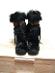 Čierne kožené čižmy s dlhým chlpom a ozdobou z vtáčích pier BEARPAW - Dámske topánky