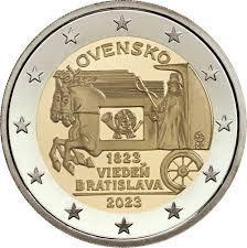 2 euro 2023 Slovensko - pošta Vídeň - Bratislava