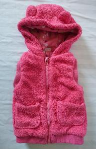 Dívčí zateplená chlupatá vesta, F&F, 86 cm