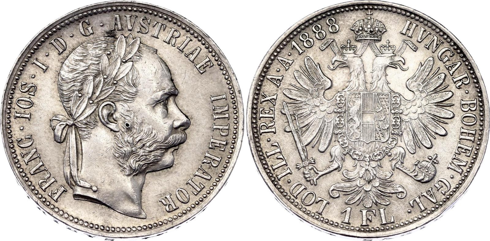 Rakúsko 1 Florin 1888 - Numizmatika
