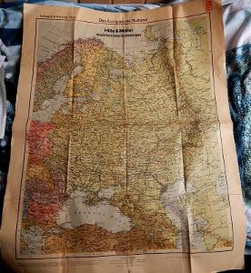 Stará, předválečná mapa Sovětského svazu - 100 x 80 cm