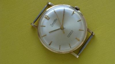 Celo zlaté 14 K - 0,585 náramkové hodinky Zentra v hezkém stavu