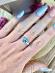 Snubný strieborný prsteň modrý Aquamarin prstienok zásnubný - Šperky