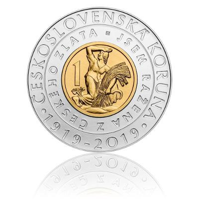 Bimetalová mince 2000 Kč 2019 Zavedení československé koruny. 