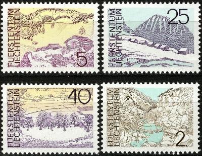 Lichtenštejnsko 1973 Místní krajina Mi# 596-99 Kat 5.50€ 