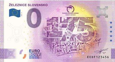 0 euro bankovka EEDF 2023-1 ŽELEZNICE SLOVENSKO