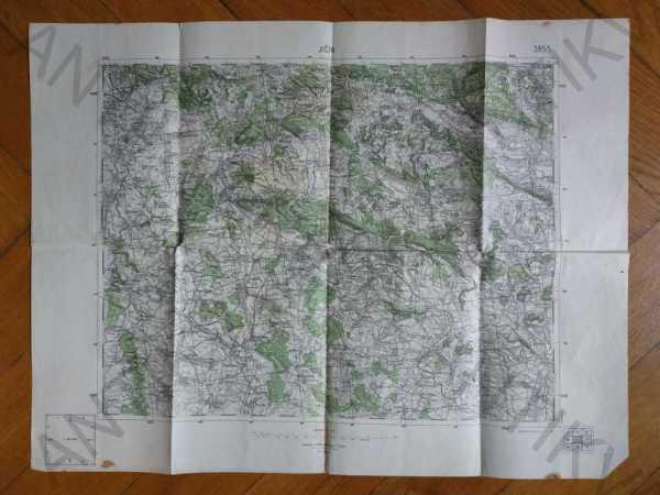 Jičín mapa 3855 1938 Vojenský zeměpisný ústav | Aukro