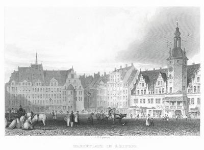 Leipzig Marktplatz, Sporschil, oceloryt 1860