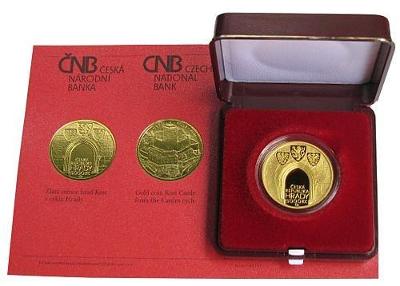zlatá 1. půluncová mince ČNB 5000 Kč 2016 Kost proof 99,9% Au 8200 ks!