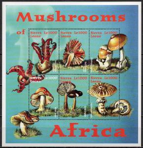 Sierra Leone-Africké houby 2000**  Mi.Klb.3711-3716/nk/ 10 €