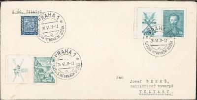 10B7091 J.Beneš, Velvary- Sletová informační služba, Praha 1938