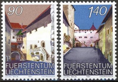 Lichtenštejnsko 1987 Zámek Vaduz Mi# 919-20