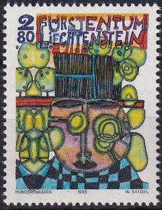 Lichtenštejnsko 1993 Umění, Hundertwasser Mi# 1060 Kat 5€ 