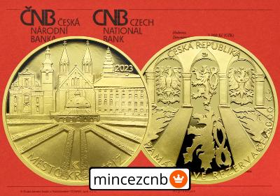 Zlatá mince ČNB 5000 Kč Město KROMĚŘÍŽ 2023 PROOF 