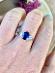 Snubný strieborný prsteň modrý zafír prstienok zásnubný - Šperky