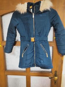 Teplá zimní dívčí bunda kabát 9-10 let