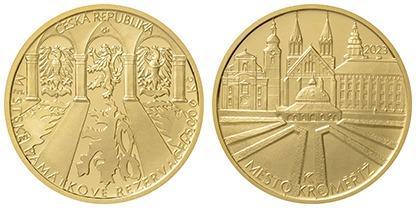 Zlatá minca ČNB Kroměříž v prevedení BK