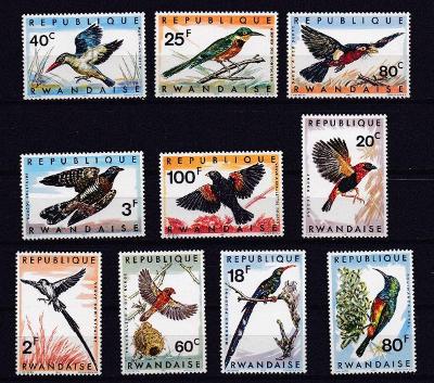 Rwanda 1967 ** vtáky komplet mi. 249-258