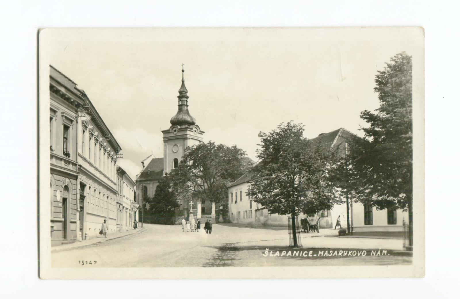 BRNO VIDIEK - ŠLAPANICA - MASARYKOVO NÁMESTI 1934 - Pohľadnice miestopis