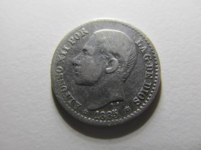 Španělsko. 50 cent 1885 Alfonso XII.