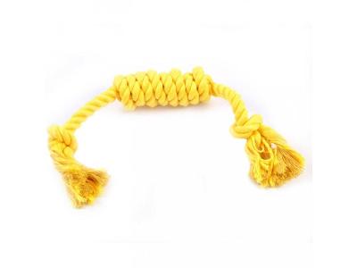 Hračka pro psa lano COZY, dva uzly, 42 cm, žlutá