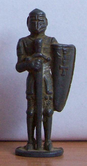 Kovová figurka : Ritter plochý podstavec Grünspan 40mm