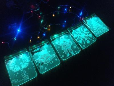 3D závěsná svítidla, vánoční dekorace, LED USB