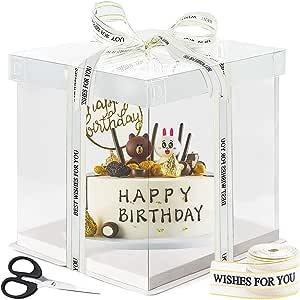 Průhledná krabička na dorty, 30 × 30 × 25 cm, dvouvrstvá cupcakes