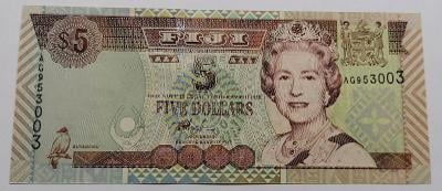 5 Dollars 2002 Fiji, Kráľovná Alžbeta II., stav UNC