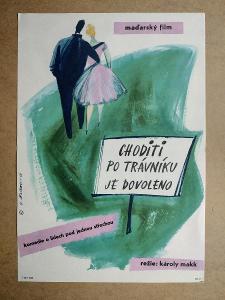 Choditi po trávníku je dovoleno - plakát 1961 - Oldřich Jelínek